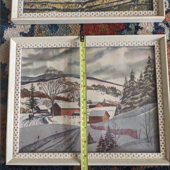 2 Vintage Watercolor Country Scene Framed Prints by Artist John Rogers - Picture 13 of 15